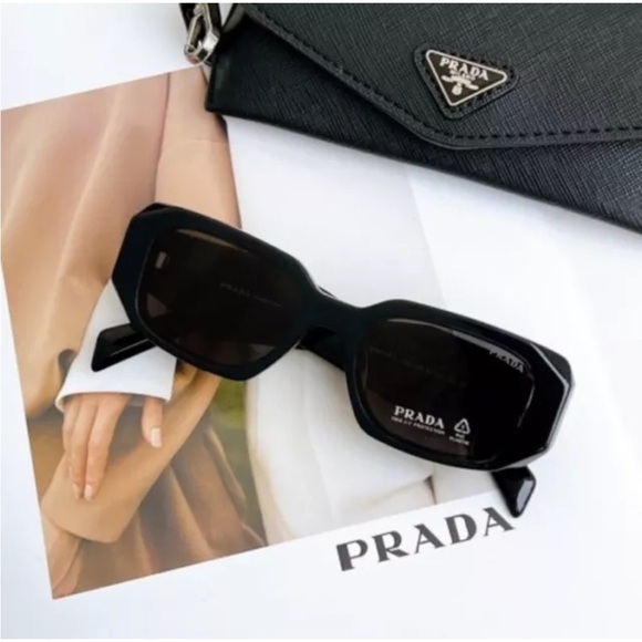 Prada PR17WS 1AB5S049 Women's Sunglasses 49 mm Black / Dark Grey Lens - Picture 2 of 13